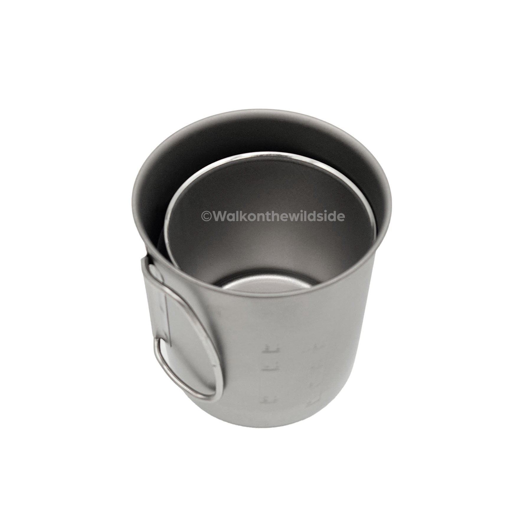 Snow Peak Trek 700 Topf mit Double Wall 450 Mug darin